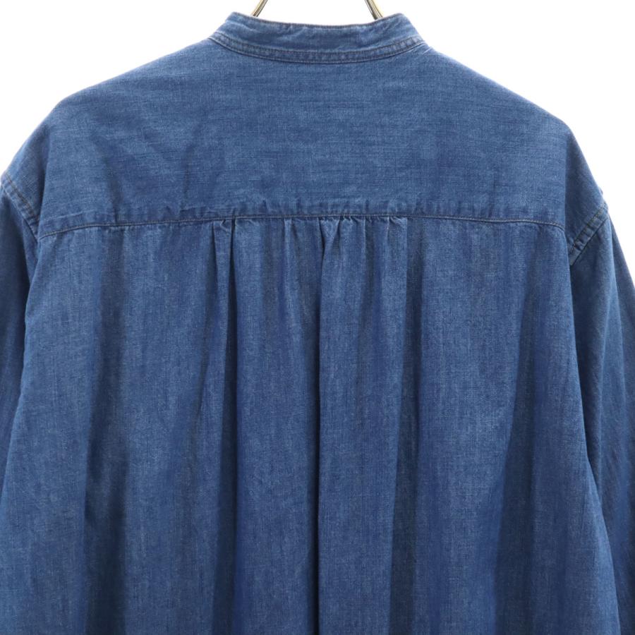 無印良品（MUJI） 長袖 ダンガリーデニム バンドカラーシャツ L ブルー