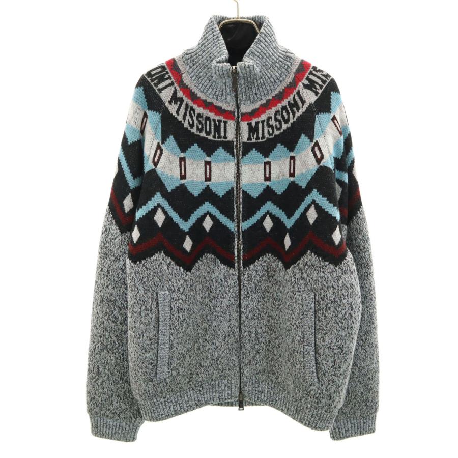 MISSONI（ミッソーニ） フェアアイル柄 ニットジャケット 48 マルチ