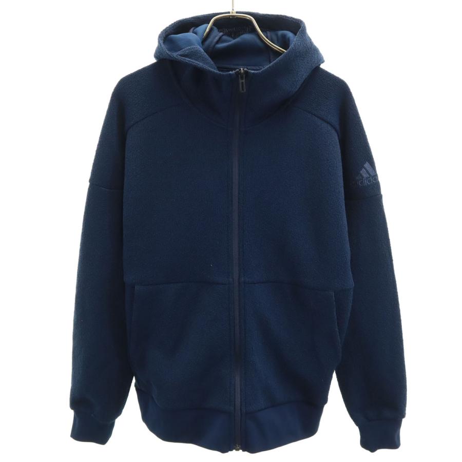 adidas（アディダス） 長袖 ジップパーカー M ネイビー パイル地