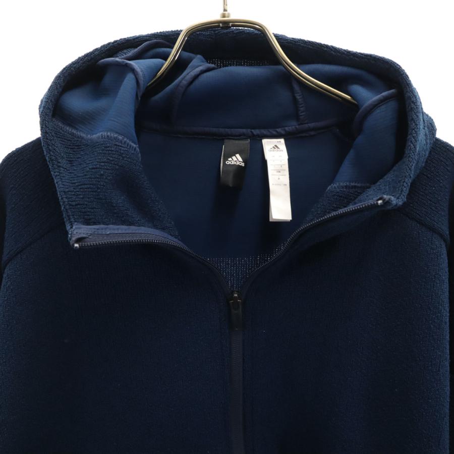 adidas（アディダス） 長袖 ジップパーカー M ネイビー パイル地
