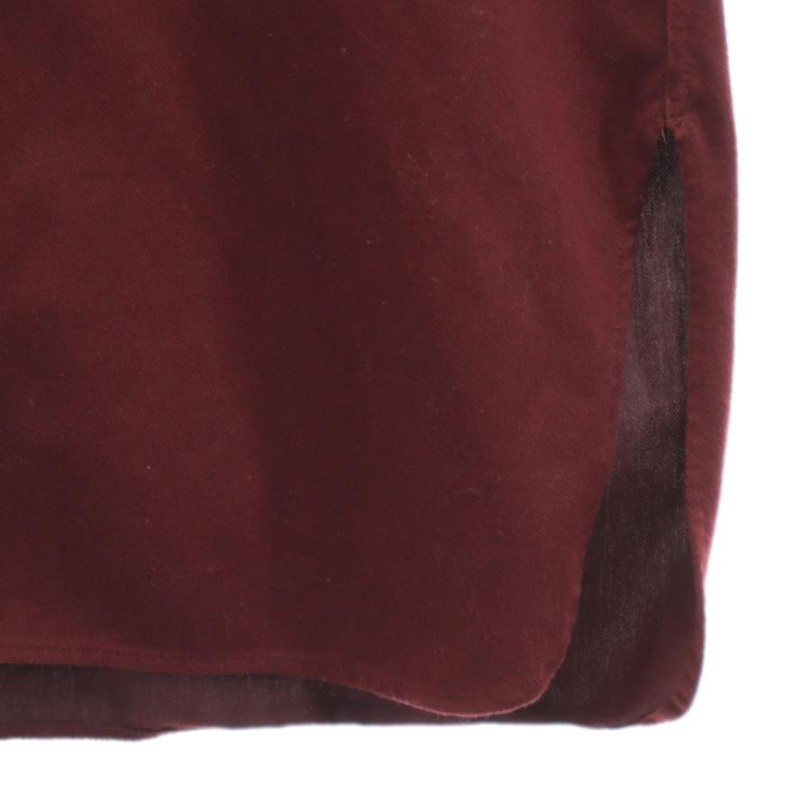 LACOSTE（ラコステ） 長袖 バンドカラー シャツワンピース 40 ボルドー