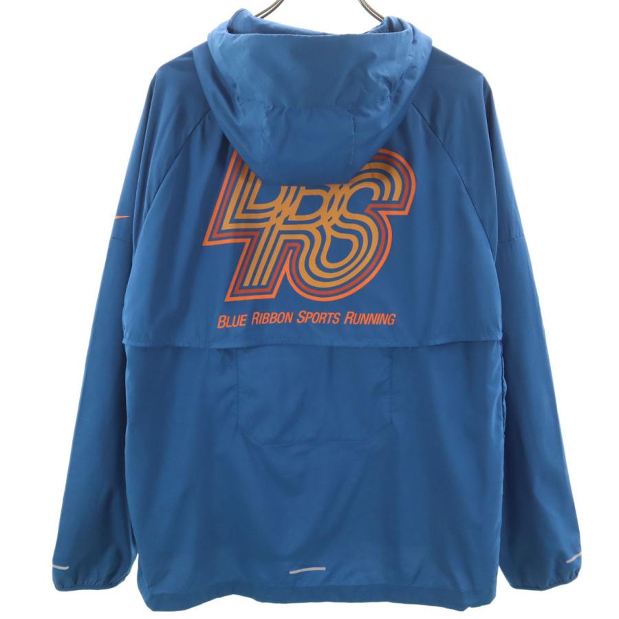 希少 NIKE ナイキ ウインドブレーカー グラフィック ランニング ジャケット NIKE（ナイキ） バックプリント ランニング ウインドブレーカー L 青紺