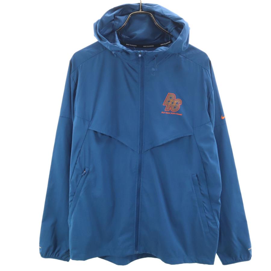 希少 NIKE ナイキ ウインドブレーカー グラフィック ランニング ジャケット NIKE（ナイキ） バックプリント ランニング ウインドブレーカー L 青紺