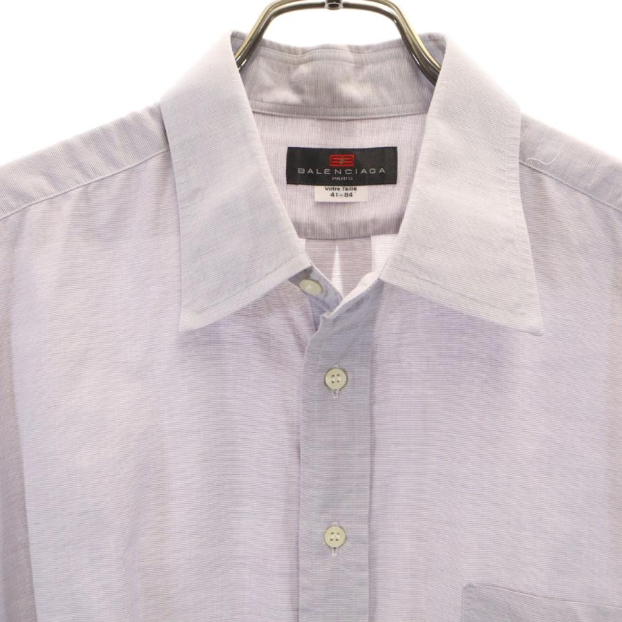 90s BALENCIAGA バレンシアガ　シャツ ジャガード　胸元ロゴ　BIG BALENCIAGA（バレンシアガ） 90s 日本製 オールド 長袖 シャツ 41-84