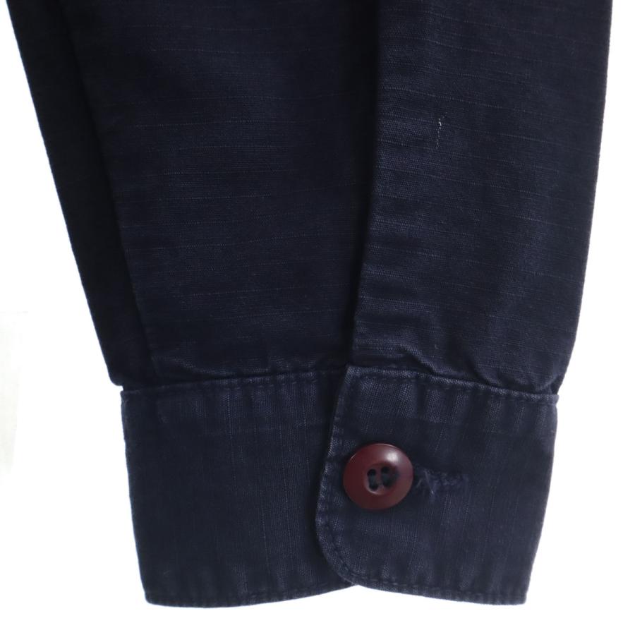STUSSY（ステューシー） USA製 長袖 ワークシャツ M ネイビー メンズ