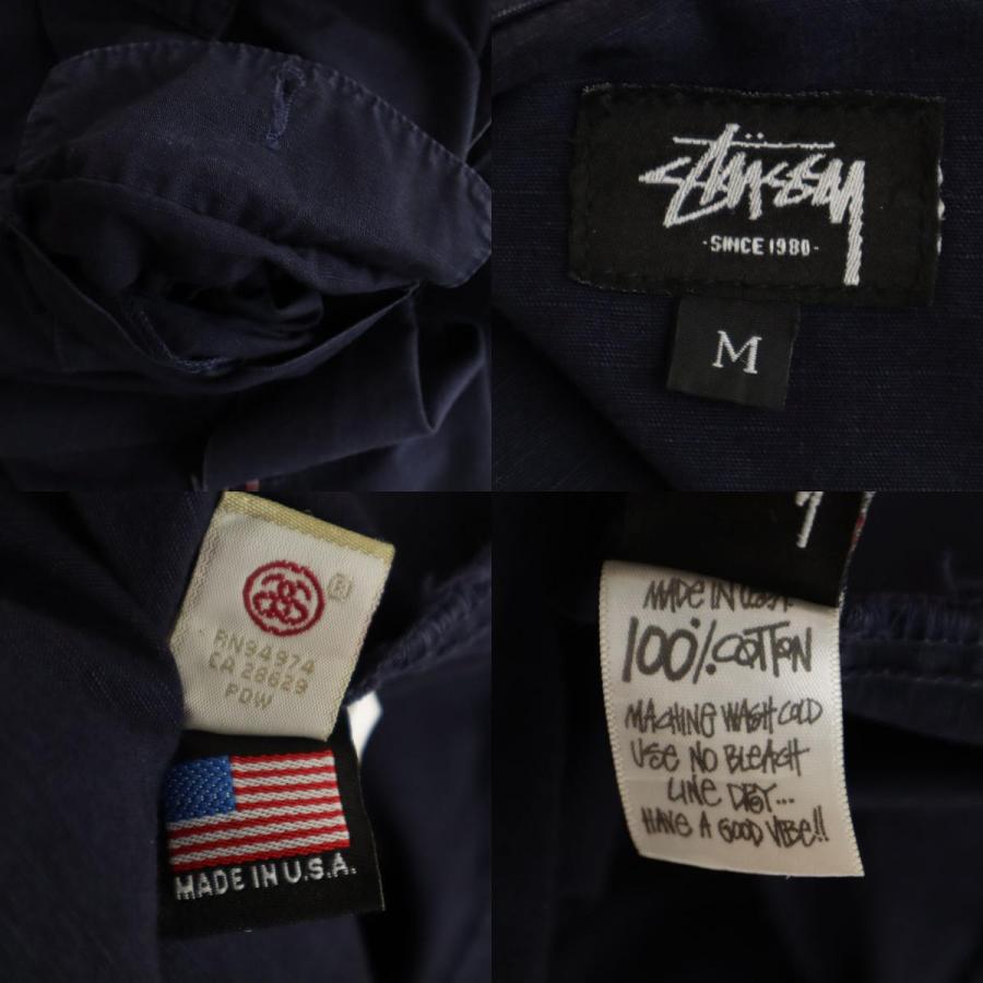 STUSSY（ステューシー） USA製 長袖 ワークシャツ M ネイビー メンズ