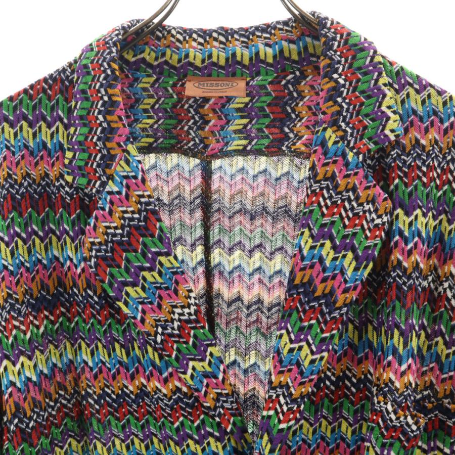 MISSONI（ミッソーニ） 総柄 長袖 ラペル ニットカーディガン 50
