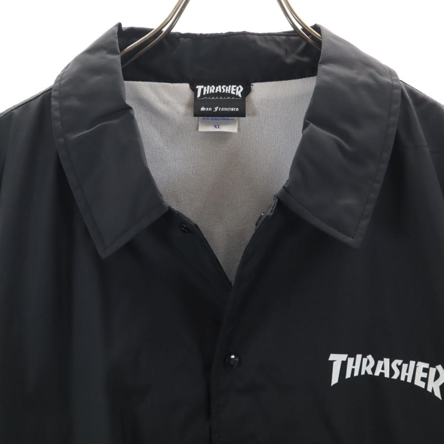 古着 THRASHER スラッシャー コーチジャケット XL ブラック メンズ THRASHER（スラッシャー） コーチジャケット XL ブラック メンズ 古着