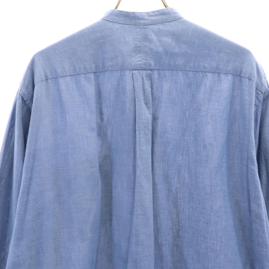 【定番】COMOLI コモリ 長袖シャツ ブルー サイズ2 COMOLI（コモリ） 日本製 長袖 インディゴ染め バンドカラーシャツ 2