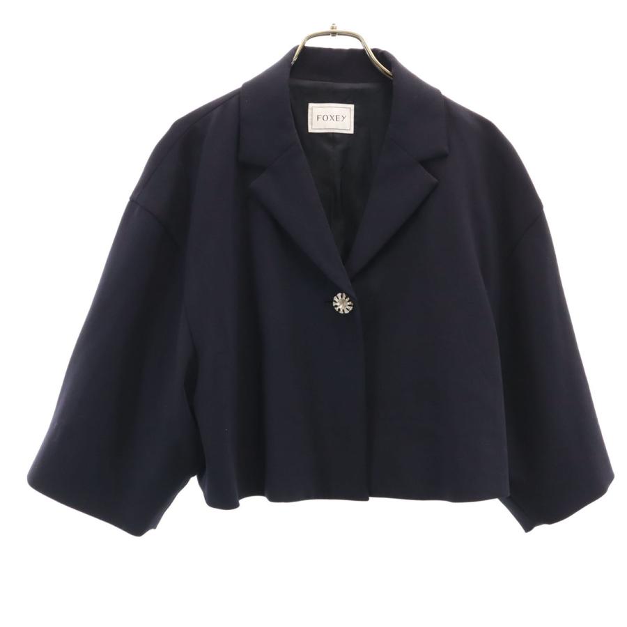 レディース 美品 FOXEY ジャケット ブラック 38 ショート丈 M