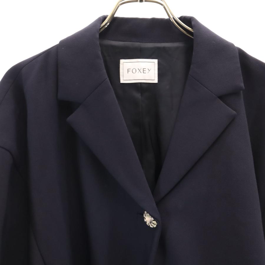 FOXEY（フォクシー） 日本製 ショート丈 1B ジャケット 38 ネイビー 
