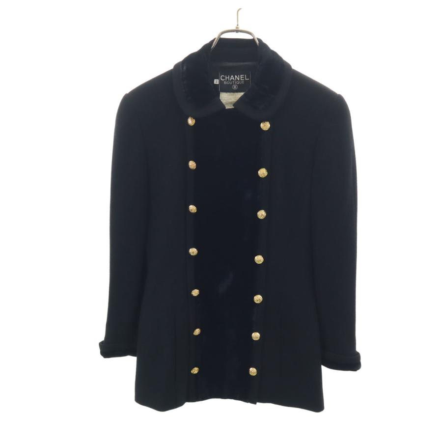 CHANEL BOUTIQUE ダブルブレストジャケット 黒 CHANEL BOUTIQUE シャネル ブティック フランス製 ヴィンテージ ダブル