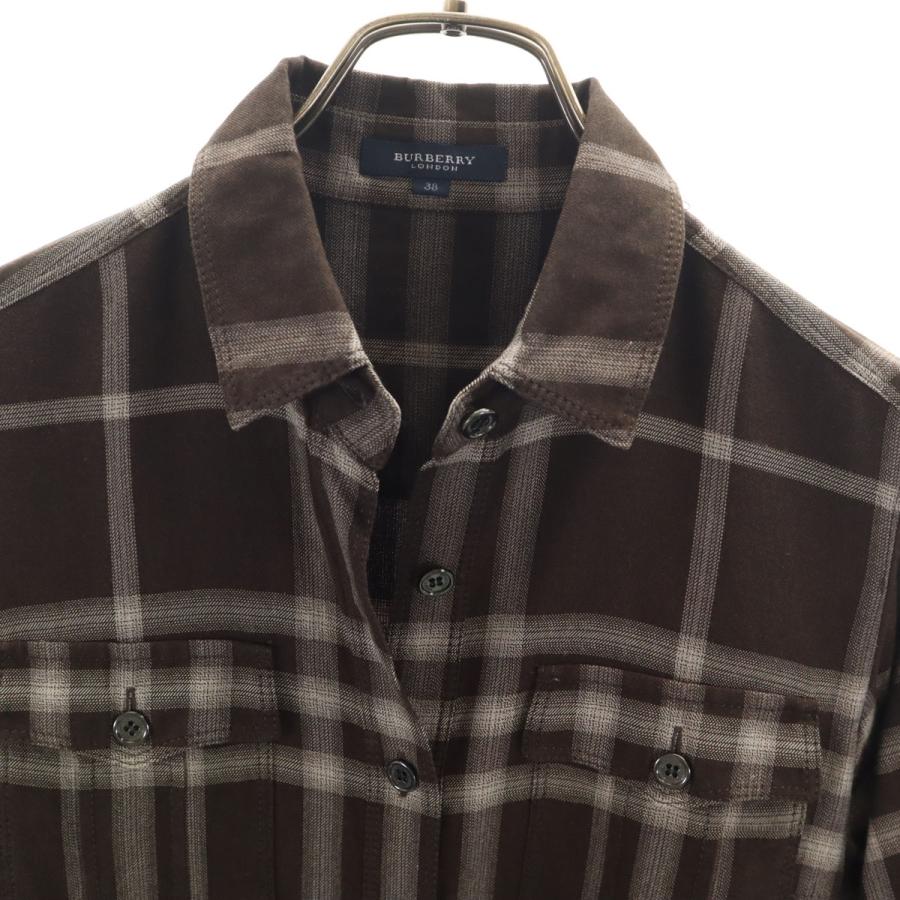 BURBERRY LONDON バーバリーロンドン 日本製 チェック柄 長袖 シャツ