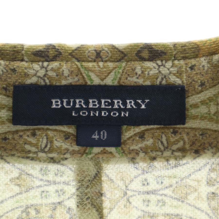 BURBERRY LONDON リネンシャツ BURBERRY LONDON バーバリーロンドン リネンブレンド ペイズリー柄 7分