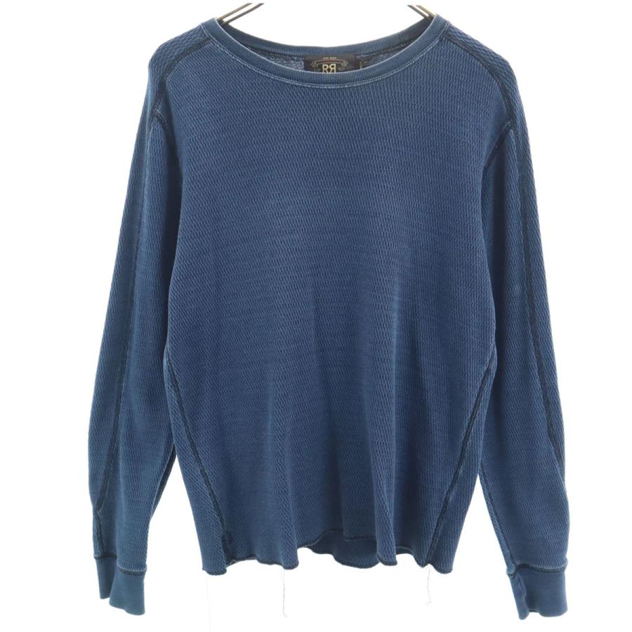★値下げ★ RRL(ダブルアールエル) ロンT　長袖 インディゴ S ダブルアールエル RRL 長袖 インディゴ染め Tシャツ S ネイビー Ralph