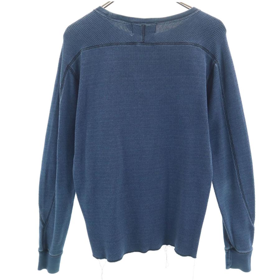 ダブルアールエル RRL 長袖 インディゴ染め Tシャツ S ネイビー Ralph