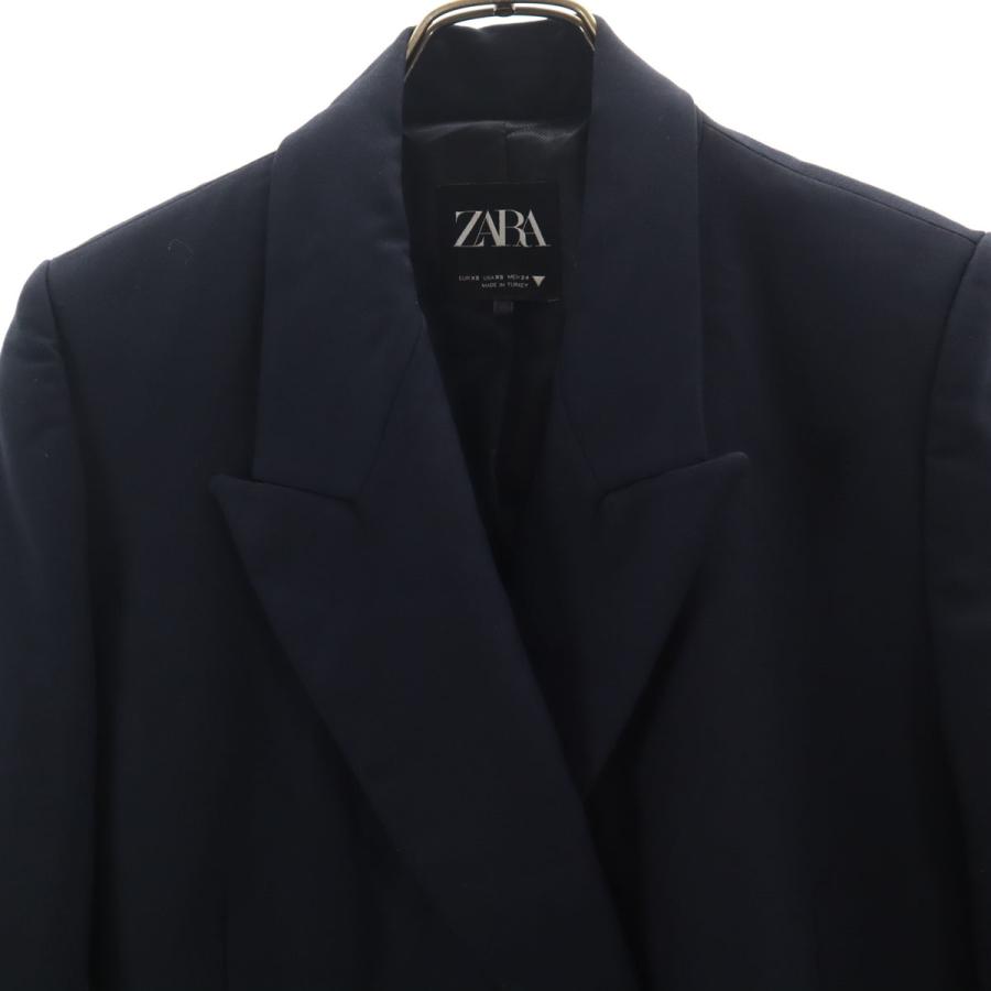 ZARA テーラードジャケット XS 新品タグ付き ZARA（ザラ） テーラードジャケット XS ネイビー レディース 古着 中古