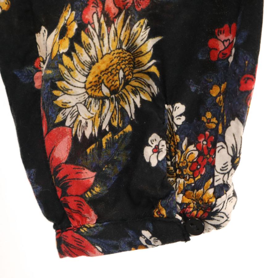 ZARA WOMAN ザラウーマン 花柄 長袖 シャツワンピース M ブラック