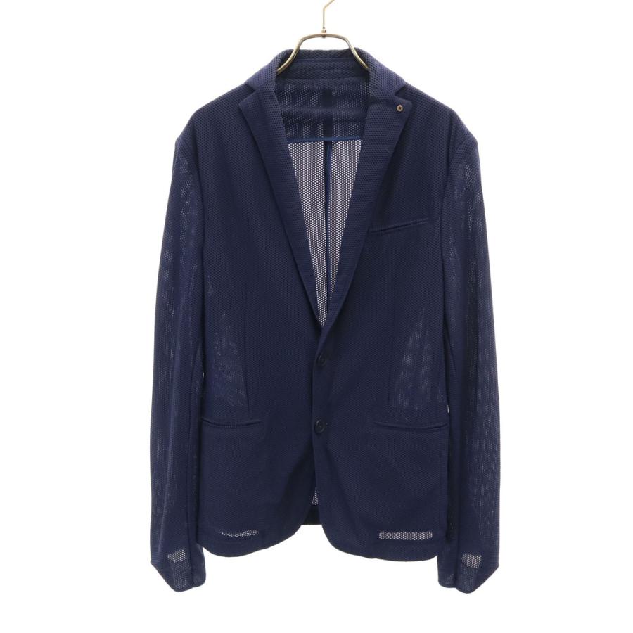 ZARA（ザラ） メッシュ テーラードジャケット 48 ネイビー アンコン