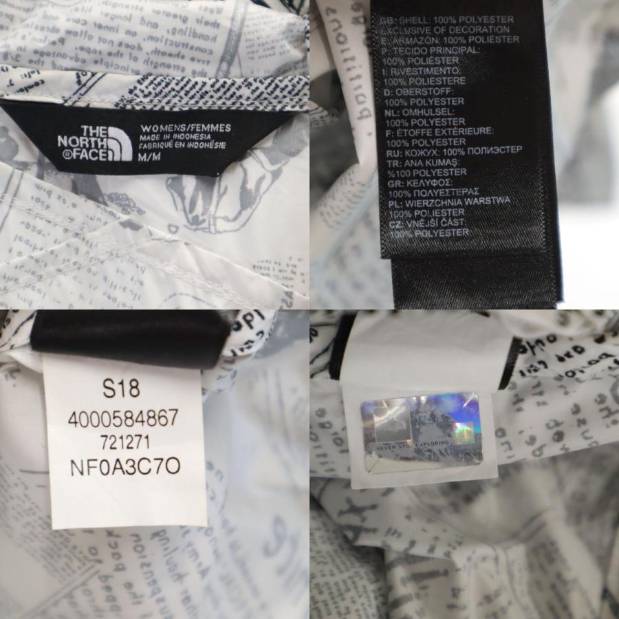 古着 THE NORTH FACE ノースフェイス ニュースペーパー柄 ウインドブレーカー M ホワイト NF0A3C7O アウトドア ジャケット レディース THE NORTH FACE（ザ ノースフェイス） ノースフェイス ニュース