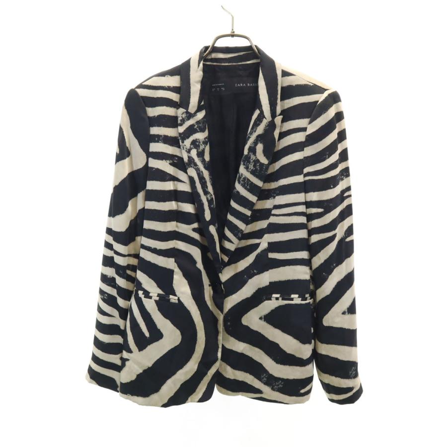 ZARA BASIC（ザラベーシック） ゼブラ柄 ブレザー M ベージュ 