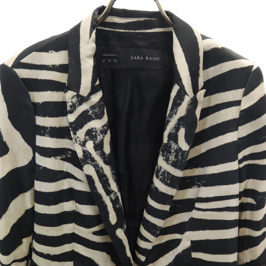 ZARA BASIC（ザラベーシック） ゼブラ柄 ブレザー M ベージュ 