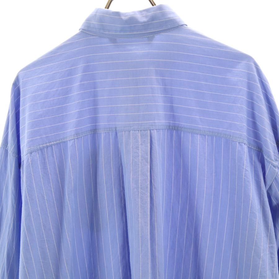 ZARA（ザラ） ストライプ柄 長袖 シャツ L ブルー系 メンズ 古着 中古