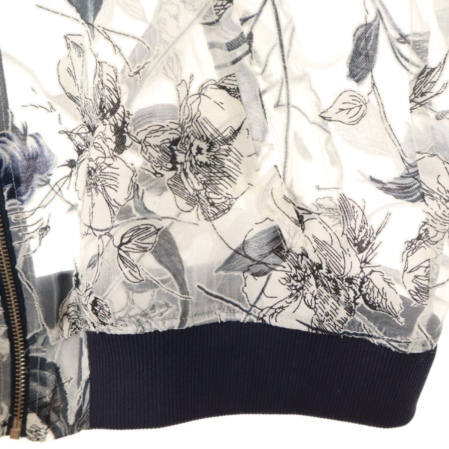 ZARA BASIC（ザラベーシック） 花柄 シースルー ボンバー ジャケット L 