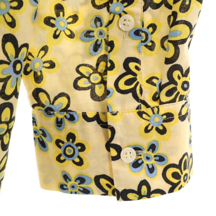 ユニクロ（UNIQLO） MARNI マルニ コラボ 花柄 長袖 シャツ M イエロー