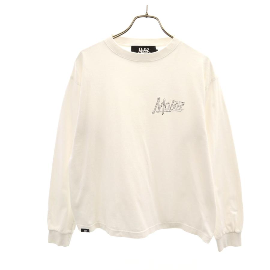 MOBB モブ 長袖 Tシャツ S ホワイト ロンT レディース 古着 中古