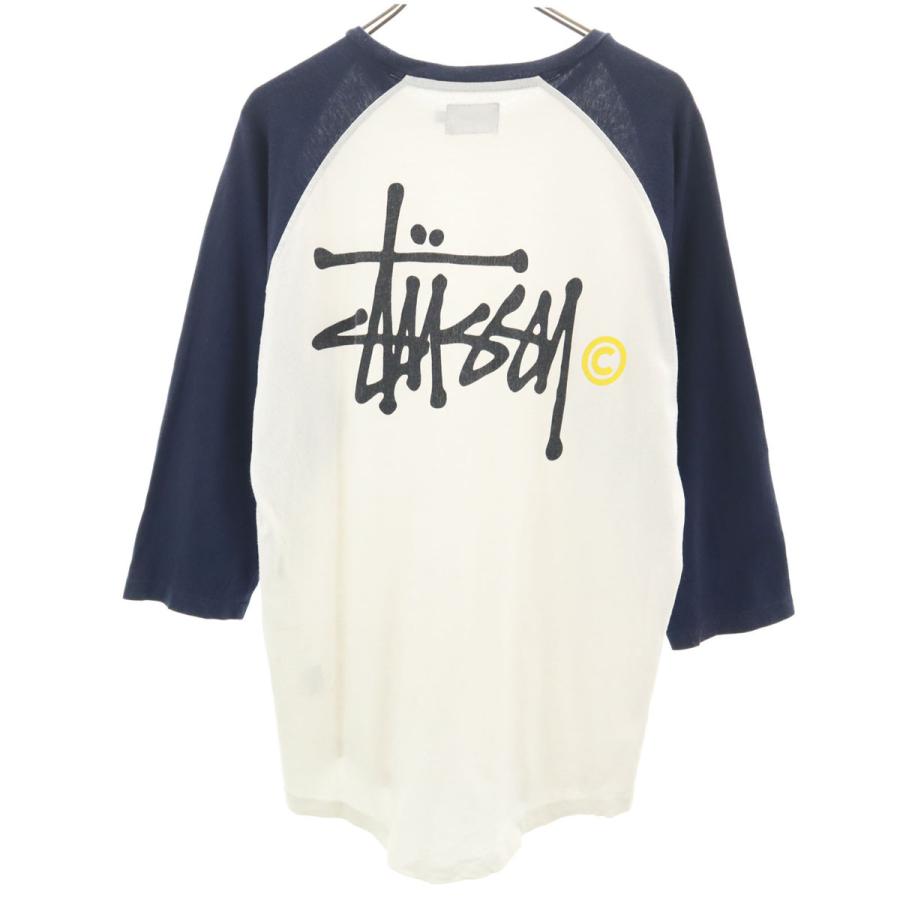 STUSSY（ステューシー） バックロゴ 7分袖 Tシャツ L ホワイト 
