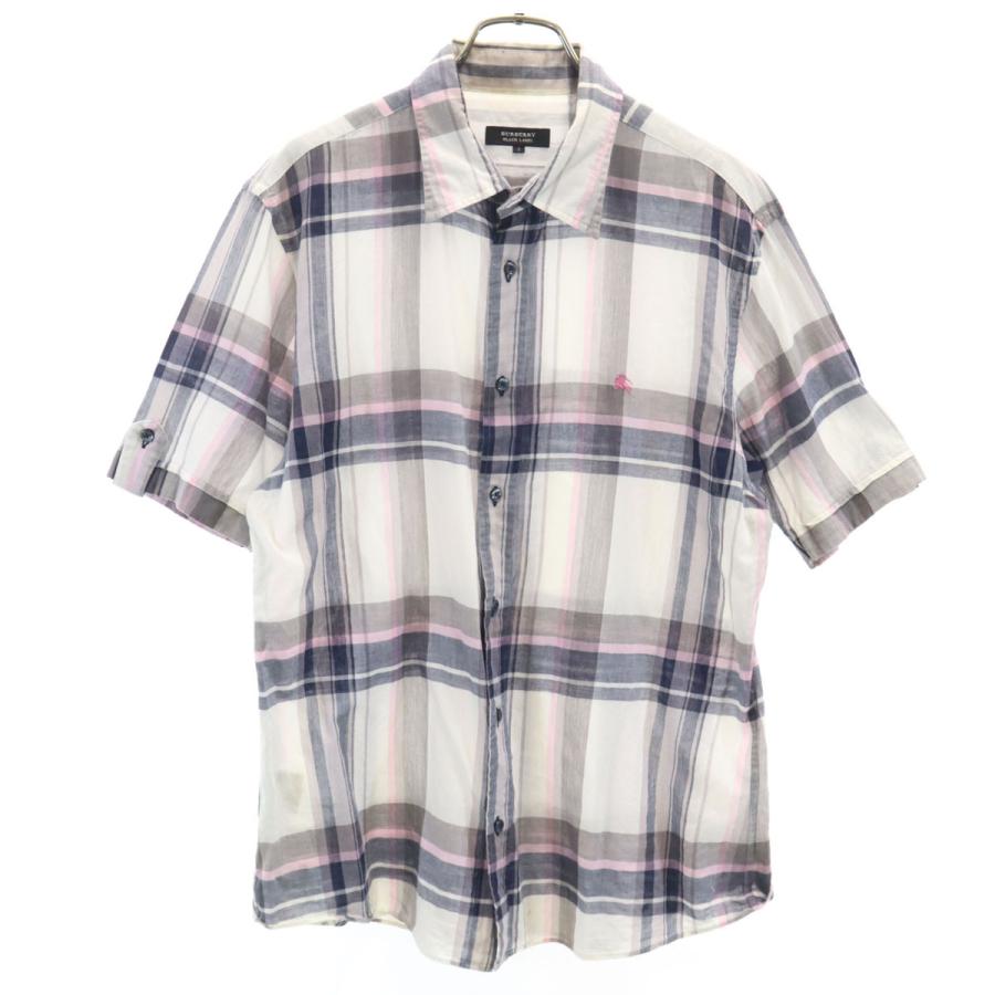 Burberrys バーバリー半袖シャツ ノバチェック L 三陽商会ヴィンテージ BURBERRY BLACK LABEL（バーバリーブラックレーベル） チェック柄 半袖