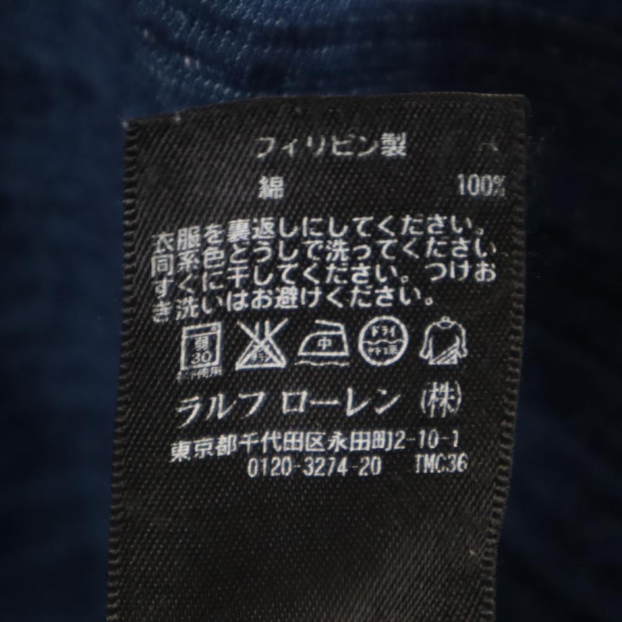 RRL ダブルアールエル インディゴ 染め 半袖 ポロシャツ Mサイズ メンズ ダブルアールエル RRL 半袖 インディゴ染め ポロシャツ XS ネイビー