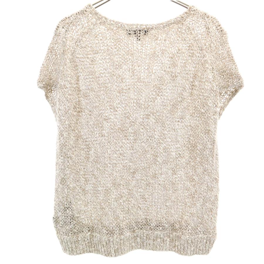 新品 Theory セオリー サマーニット LINEN TWEED 2 麻混 S theory（セオリー） フレンチスリーブ サマー ニット S ブラウン系