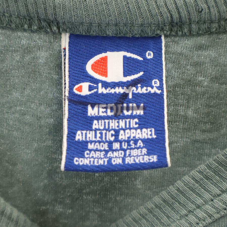 ミ*ド様 即発送 90s 海外古着 champion FULLSNAP CARD Champion（チャンピオン） 90s USA製 オールド 長袖 Tシャツ M