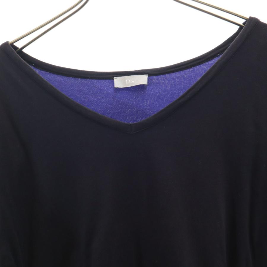 Dior ディオール 半袖 Vネック Tシャツ M ブラック レディース 古着