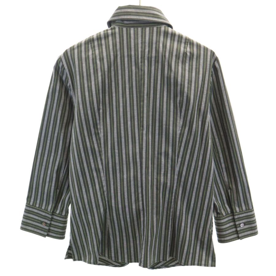 BURBERRY LONDON バーバリーロンドン 斜ストライプ柄 7分袖 シャツ 40 