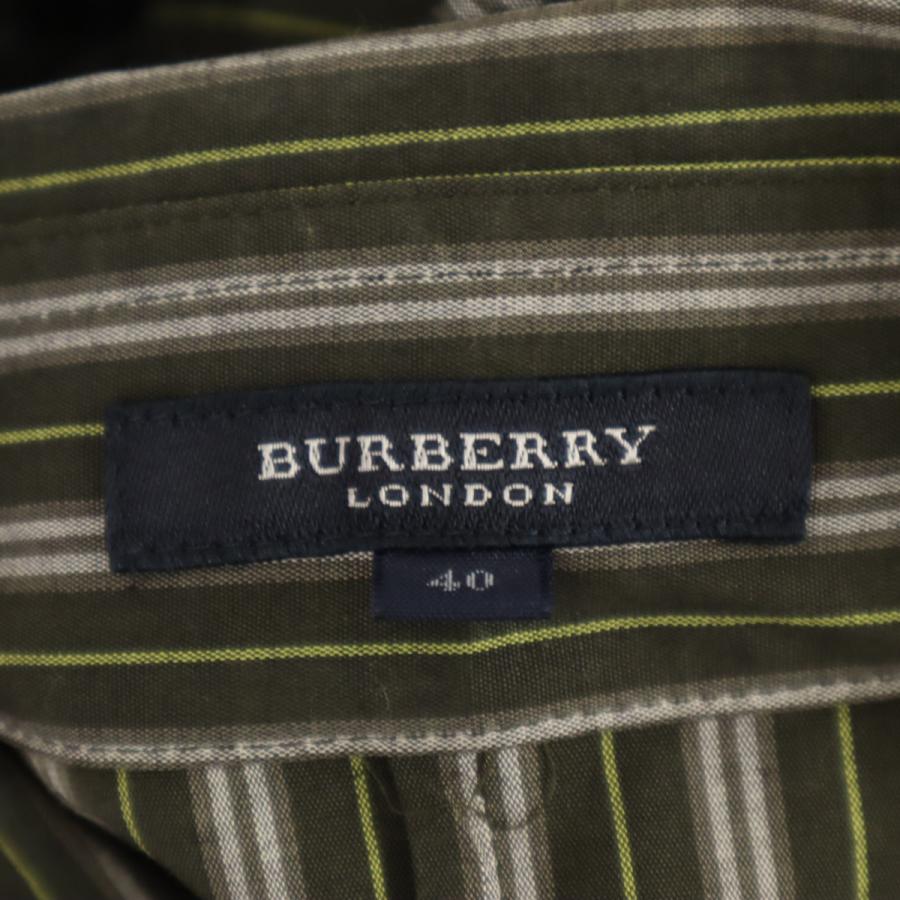 BURBERRY LONDON バーバリーロンドン 斜ストライプ柄 7分袖 シャツ 40 