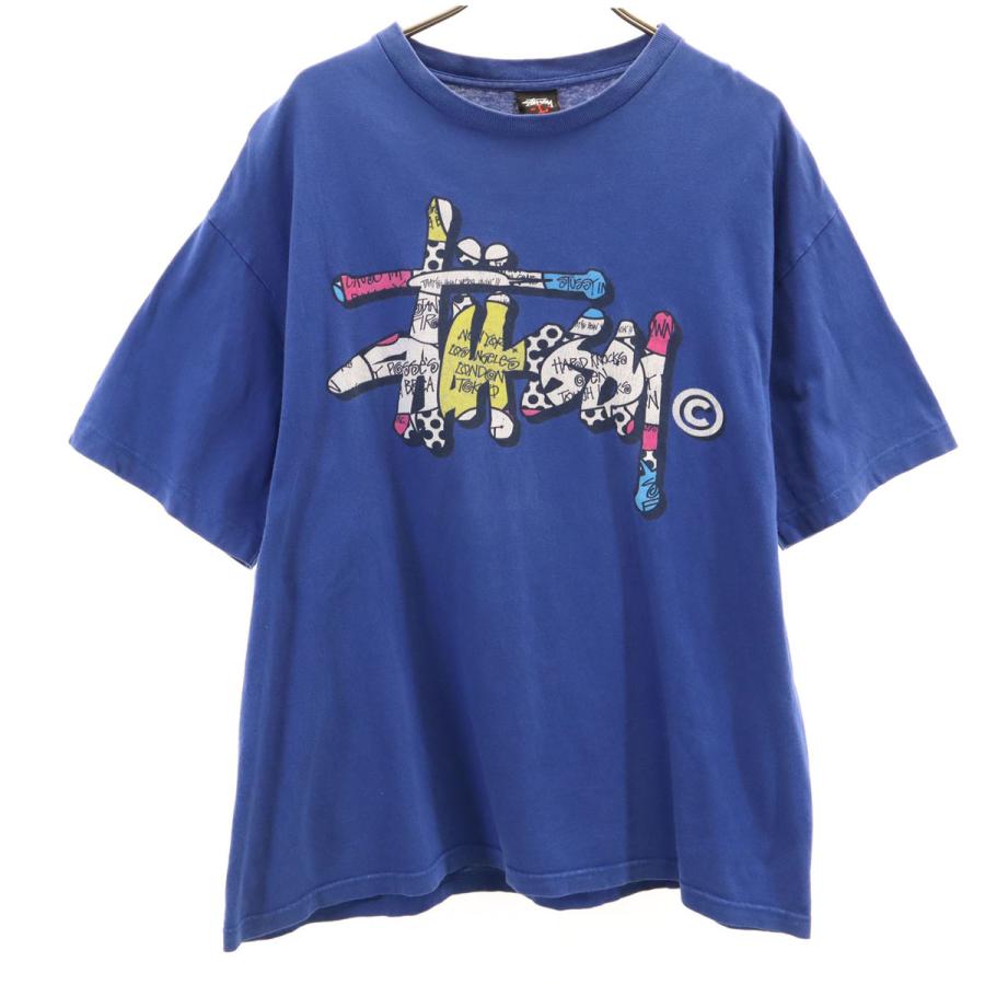 Stussy 半袖シャツ Lサイズ STUSSY（ステューシー） 半袖 Tシャツ L ブルー メンズ 古着 中古