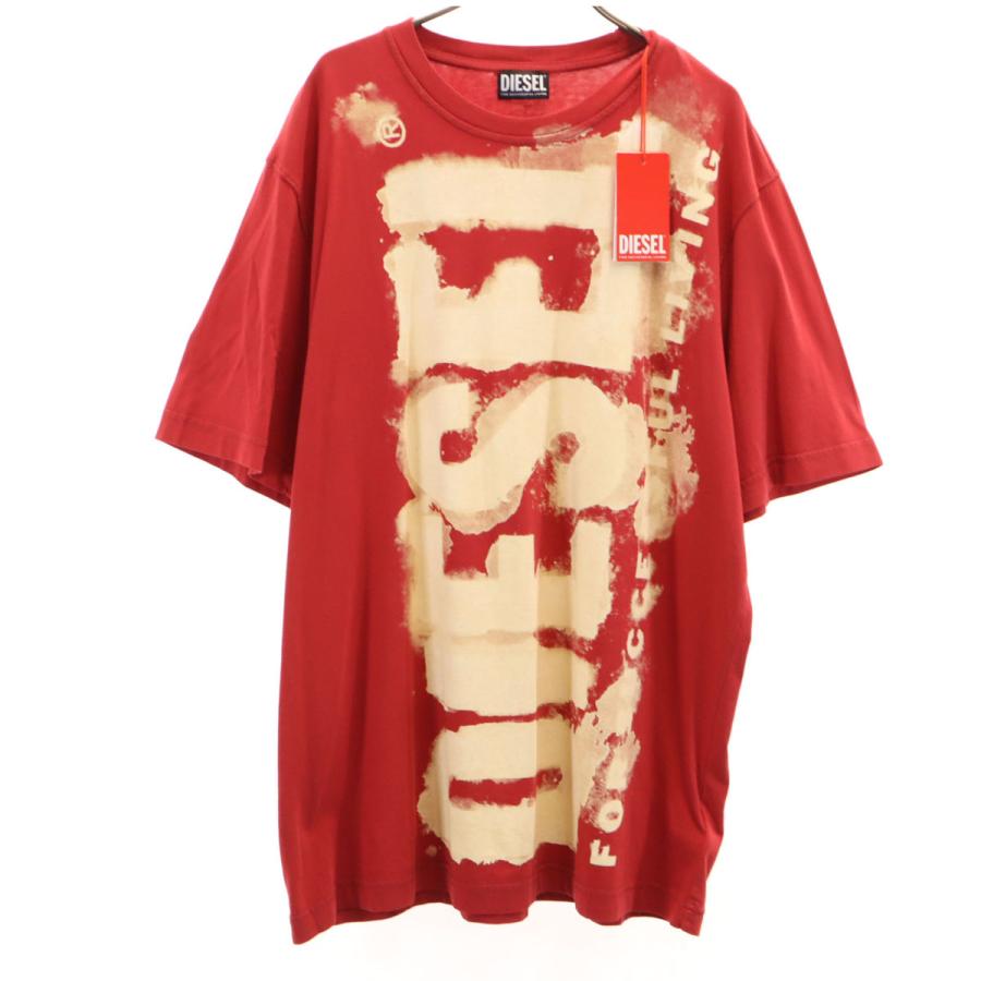 DIESEL（ディーゼル） 美品 半袖 Tシャツ XL レッド メンズ 古着 中古