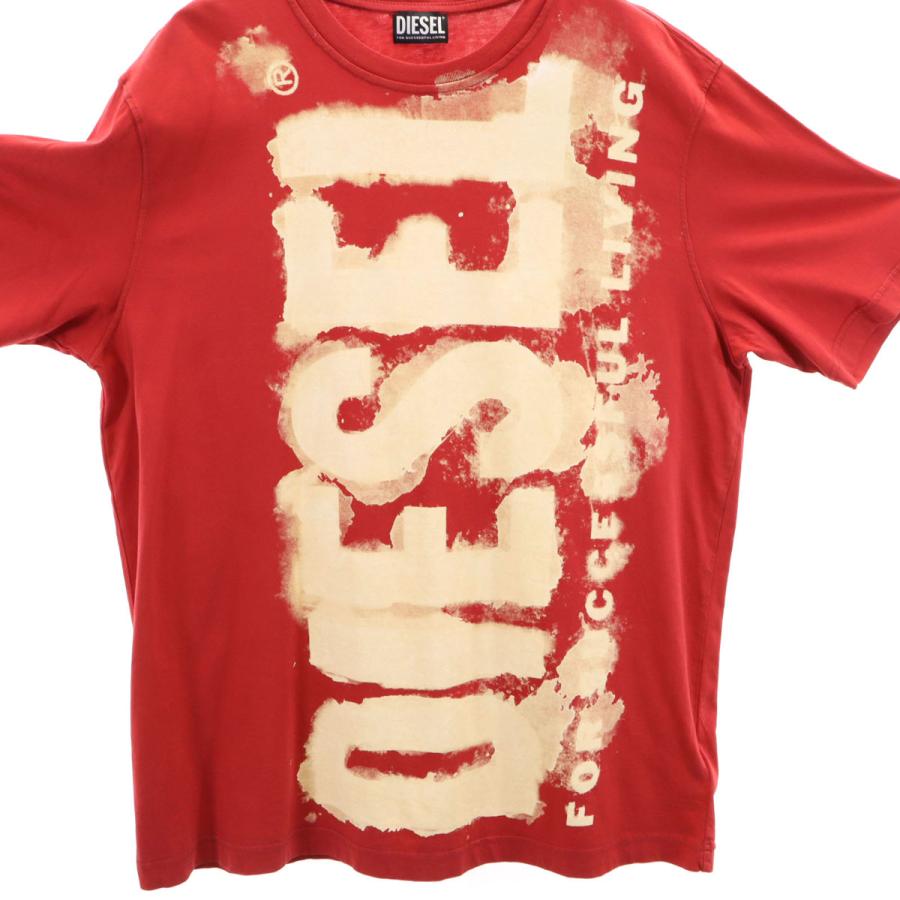 DIESEL（ディーゼル） 美品 半袖 Tシャツ XL レッド メンズ 古着 中古
