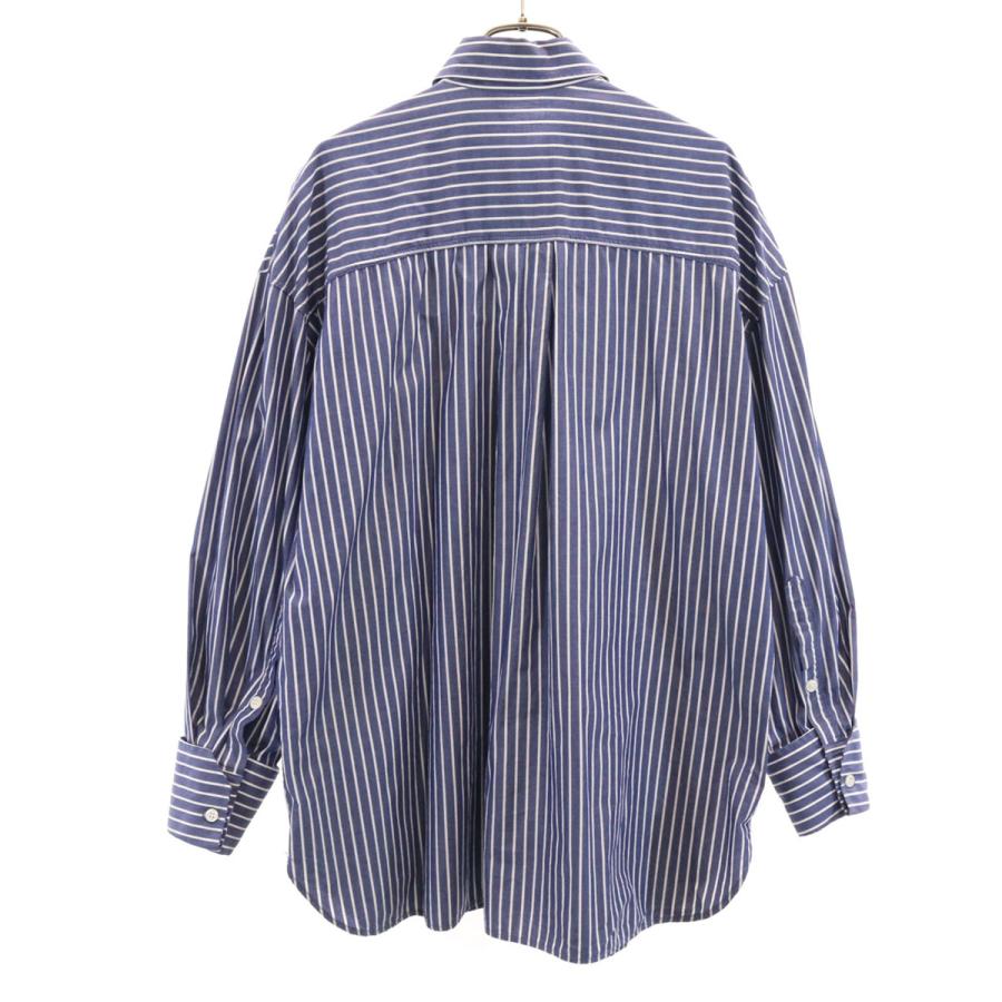 ZARA（ザラ） ストライプ柄 長袖 シャツ XS ネイビー レディース 古着