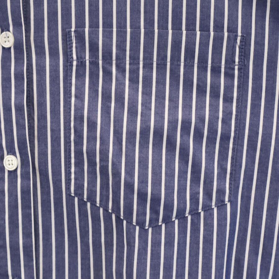 ZARA（ザラ） ストライプ柄 長袖 シャツ XS ネイビー レディース 古着