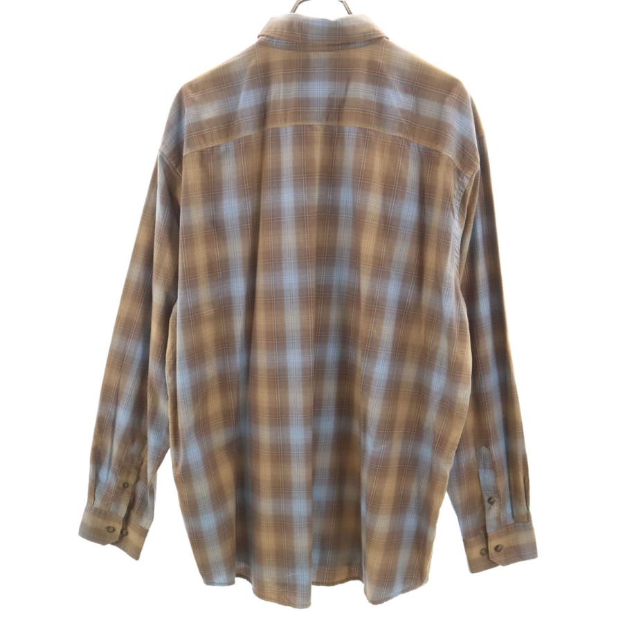 Eddie Bauer（エディーバウアー） チェック柄 長袖 シャツ XL ブラウン 