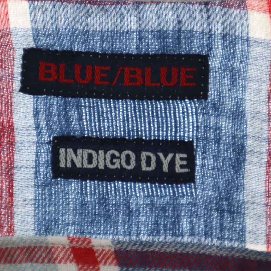 BLUE BLUE（ブルーブルー） 日本製 チェック柄 長袖 INDIGO DYE シャツ 