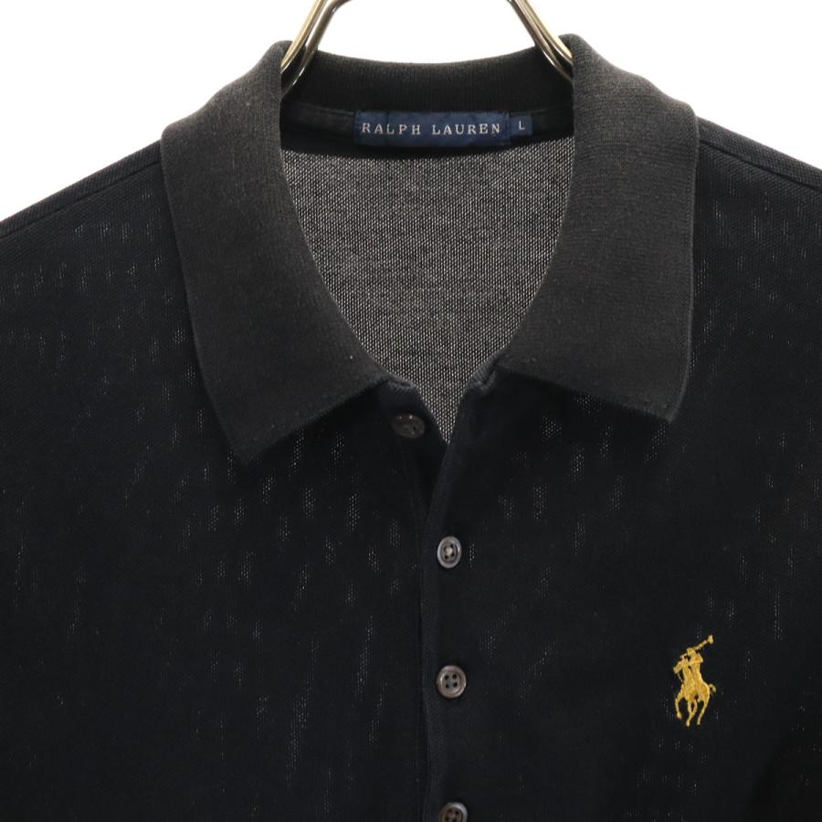 RALPH LAUREN ラルフローレン 半袖 ポロシャツ L ブラック レディース