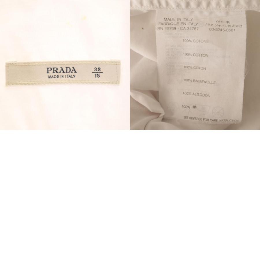 PRADA（プラダ） イタリア製 半袖 シャツ 38-15 ホワイト メンズ 古着