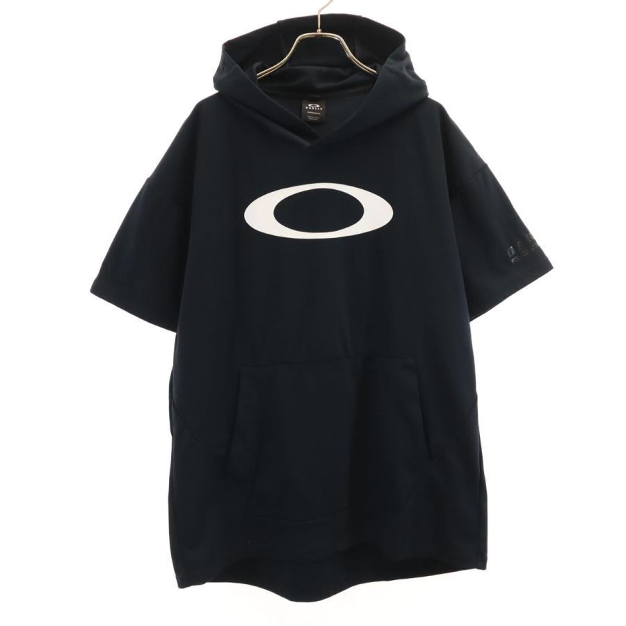 OAKLEY（オークリー） 美品 半袖 パーカー XL ブラック メンズ 古着