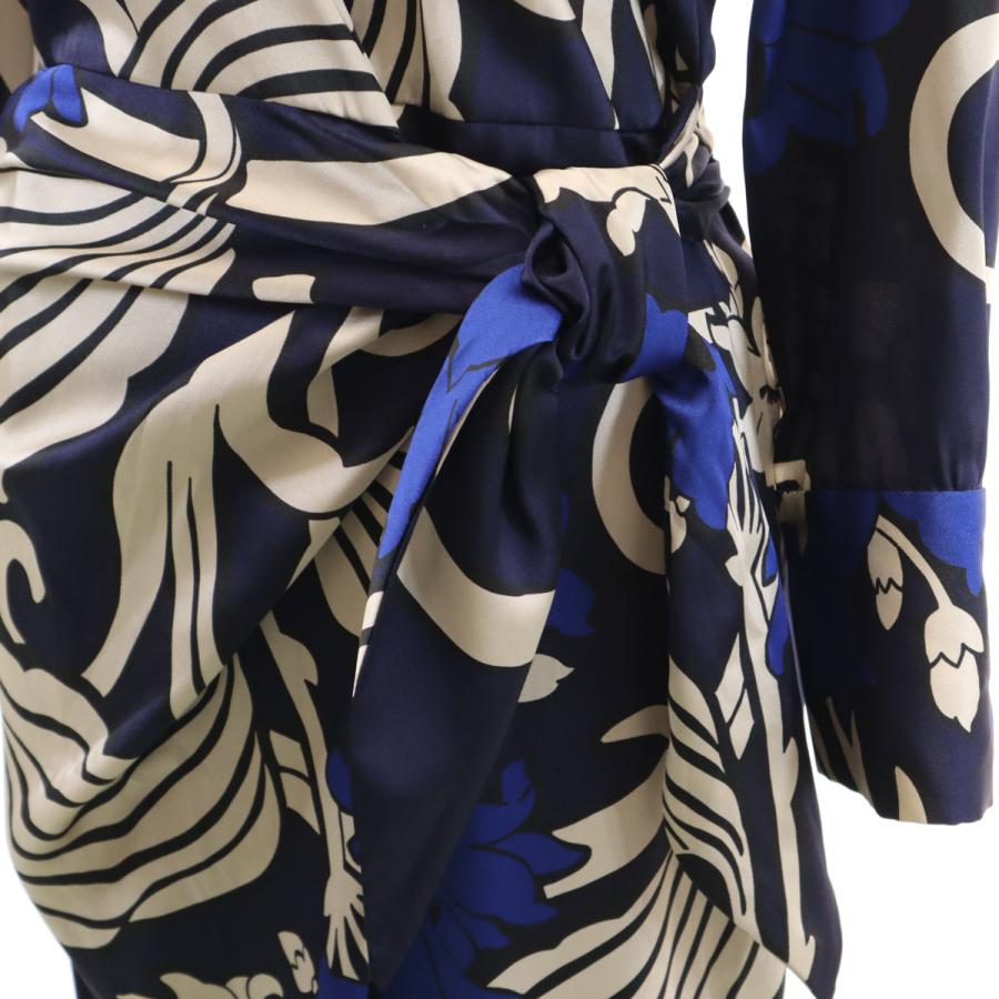 ZARA（ザラ） 花柄 長袖 シャツワンピース XS ネイビー レディース 