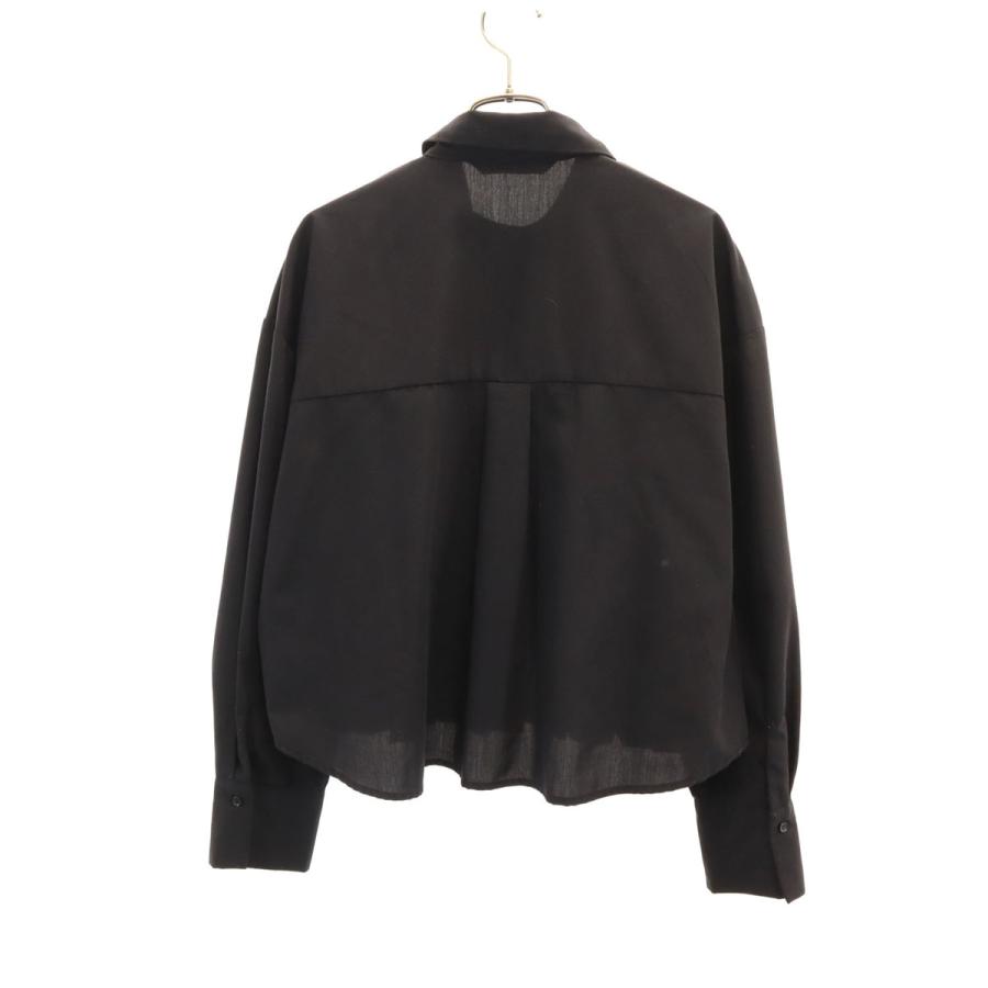 ZARA（ザラ） 長袖 プリーツ シャツ M ブラック ブラウス レディース 